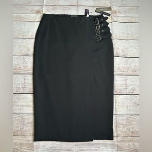 Black Label By Chico’s Black Buckle Detail Skirt